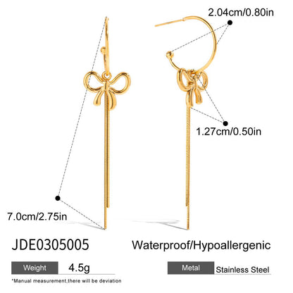 Stainless steel 18k gold-plated butterfly earrings