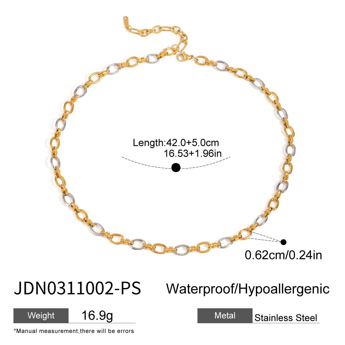 Stainless steel 18k gold-plated chain necklace