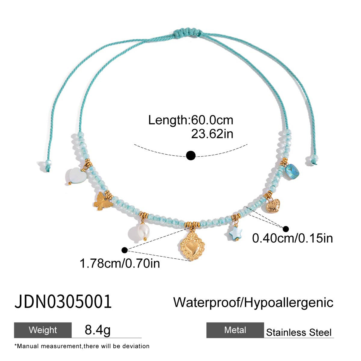 Stainless steel 18k gold-plated necklace