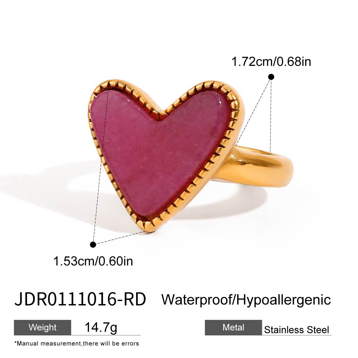 Stainless steel 18k gold-plated heart ring