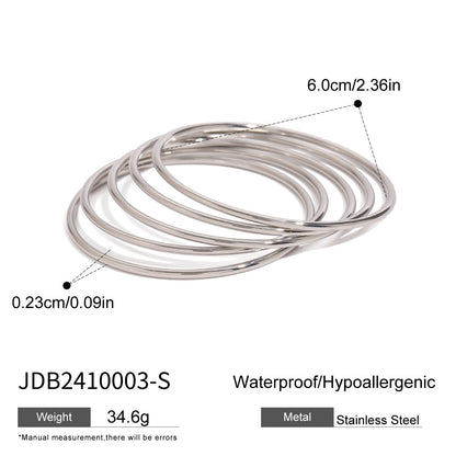 Stainless steel 18k gold-plated plain hoop bracelet