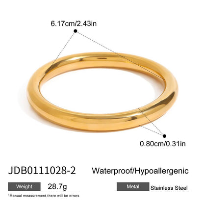 Stainless steel 18k gold-plated plain bracelet