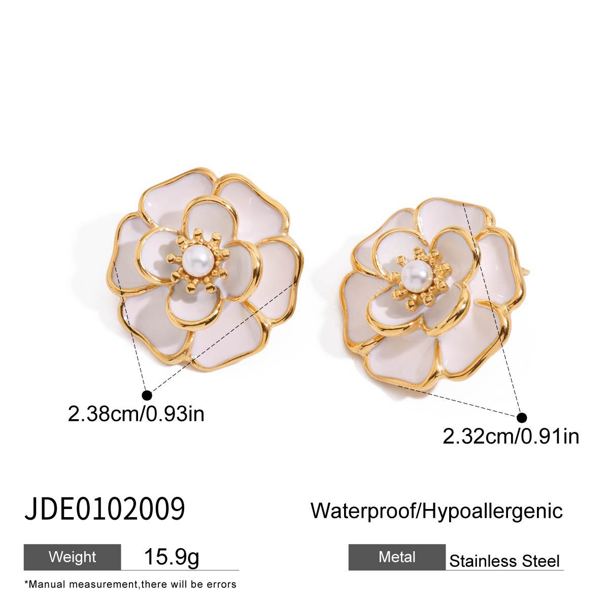 Stainless steel 18k gold-plated flower jewelry set