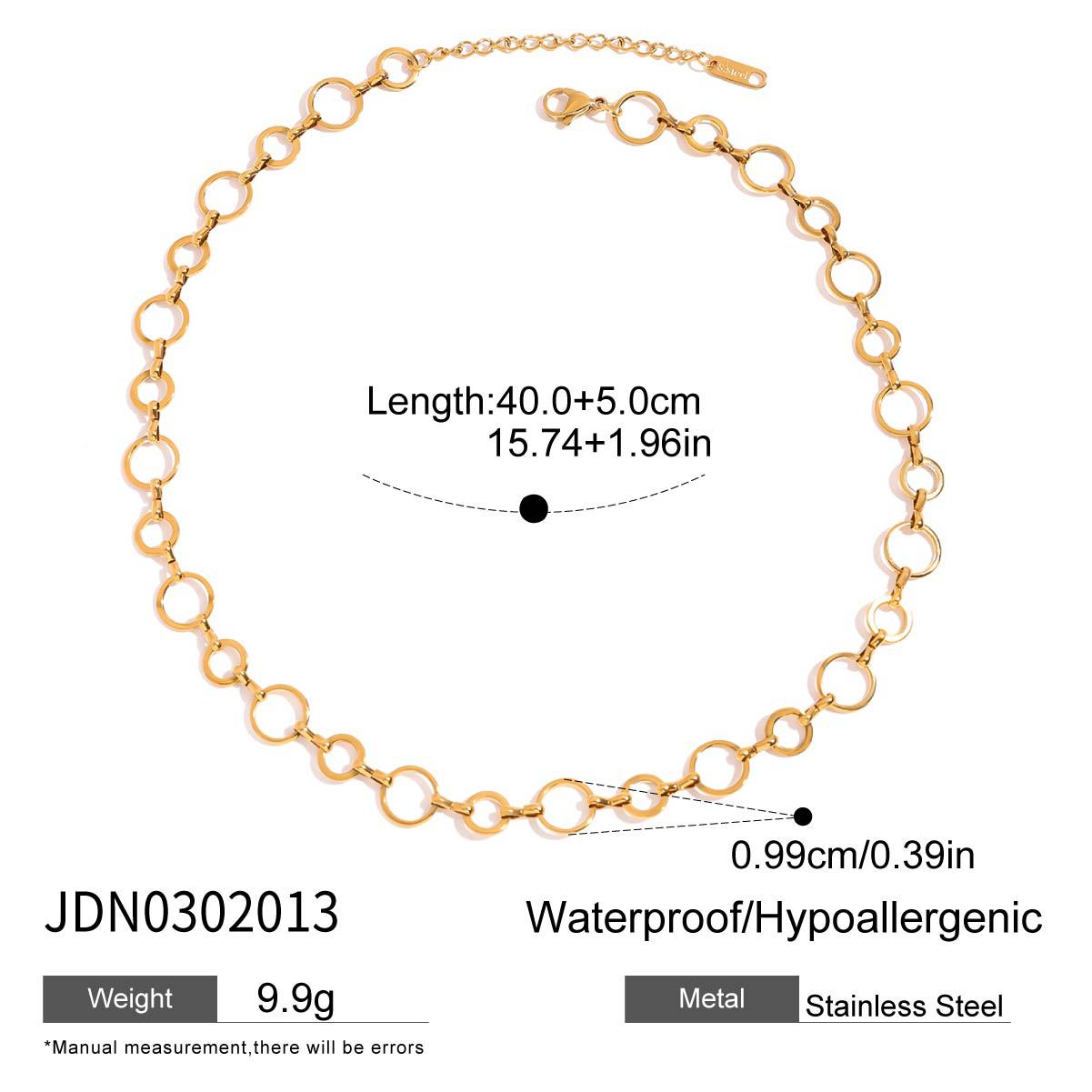 Stainless steel 18k gold-plated chain necklace