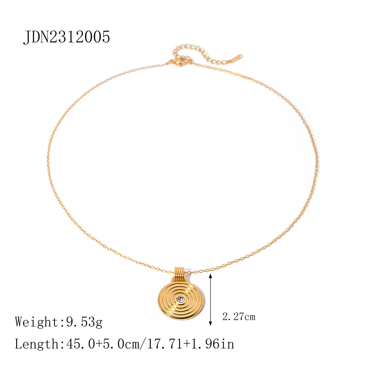 Stainless steel 18k gold-plated round jewelry