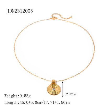 Stainless steel 18k gold-plated round jewelry