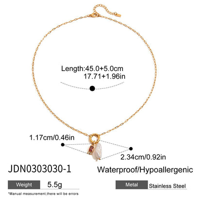 Stainless steel 18k gold-plated cheery necklace