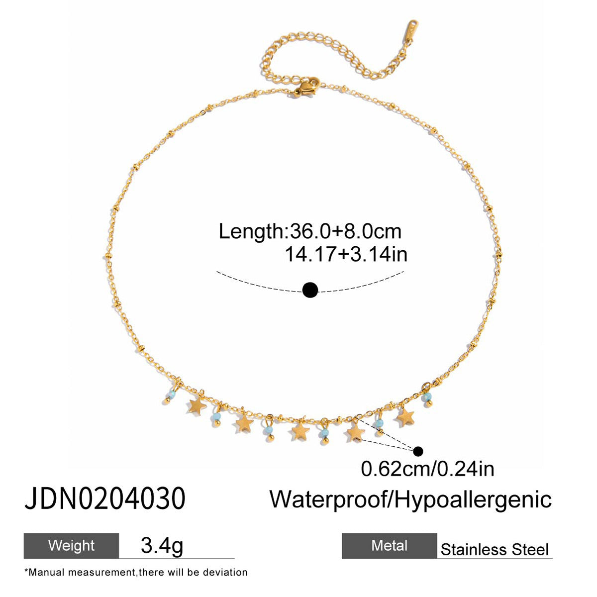 Stainless steel 18k gold-plated necklace