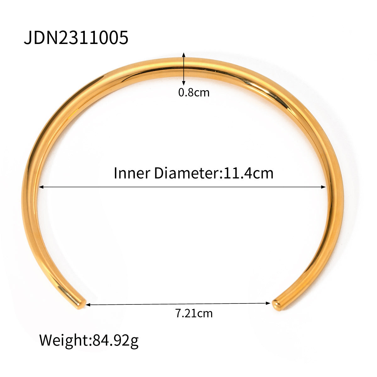 Stainless steel 14k gold-plated plain choker