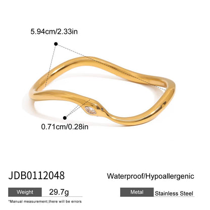 Stainless steel 18k gold-plated snake bracelet