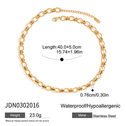 Stainless steel 18k gold-plated necklace