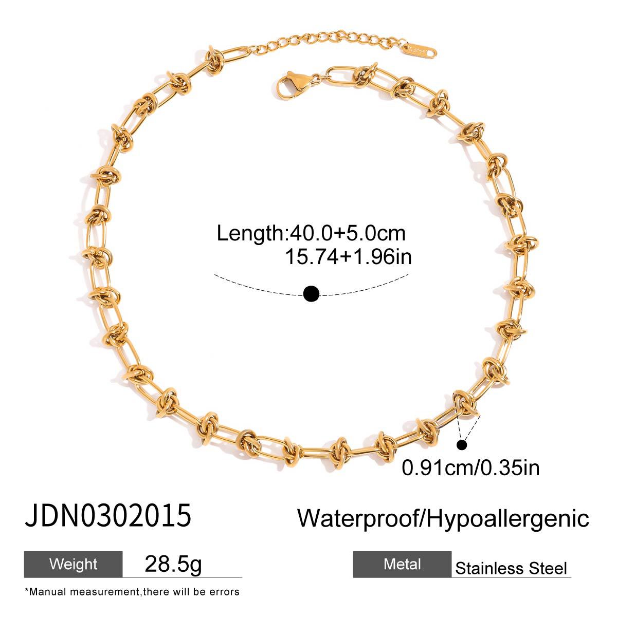 Stainless steel 18k gold-plated chain necklace