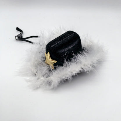 Cowboy Hat Feathered Border Clothing Accessories (NO DOLL) Cute Clothes for Labubu Dress up Unique Style