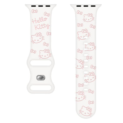 HK Engraved Silicone Watch Band – Cute Kitty Strap for Apple Watch