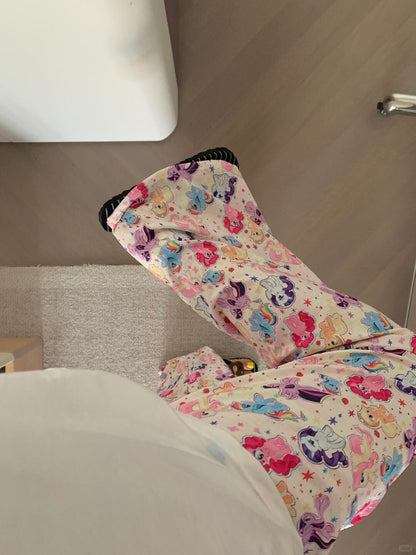 MLP Cartoon Pony Lounge Pants, Cute Summer Pajama Bottoms, Casual Homewear Trousers for Women