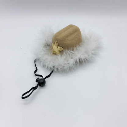 Cowboy Hat Feathered Border Clothing Accessories (NO DOLL) Cute Clothes for Labubu Dress up Unique Style