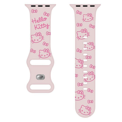 HK Engraved Silicone Watch Band – Cute Kitty Strap for Apple Watch