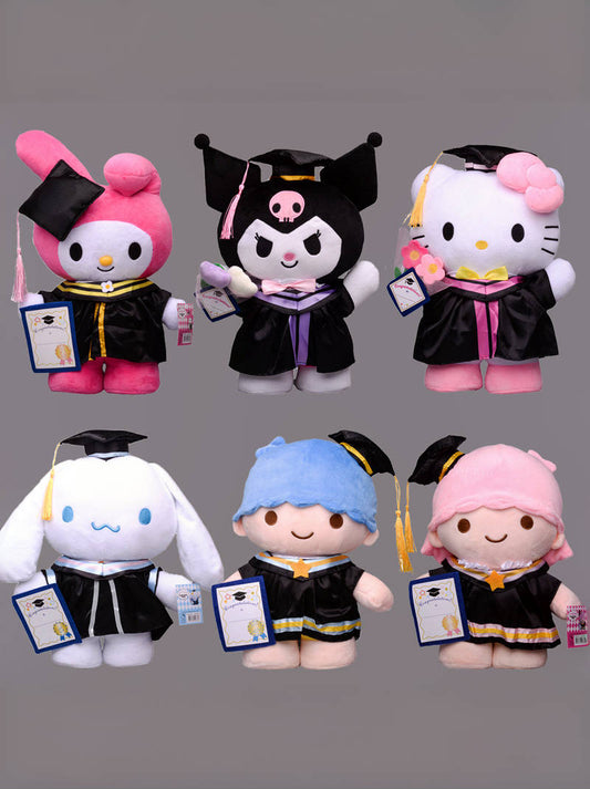 Sanrio Gift Cute Graduation Plush Boys Girls Class of 2024 Plushies Toy Congrats Party Plush Favors (14inch &10inch)
