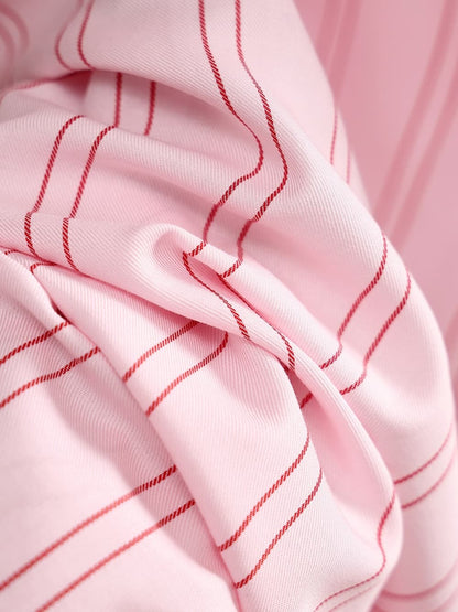 Hello Kitty Pink Striped Lyocell Cotton Pajama Set