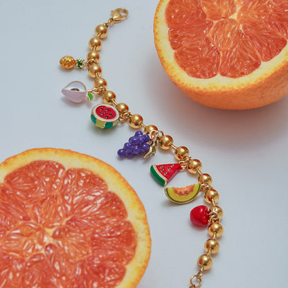 Stainless steel 18k gold-plated fruit style jewelry set
