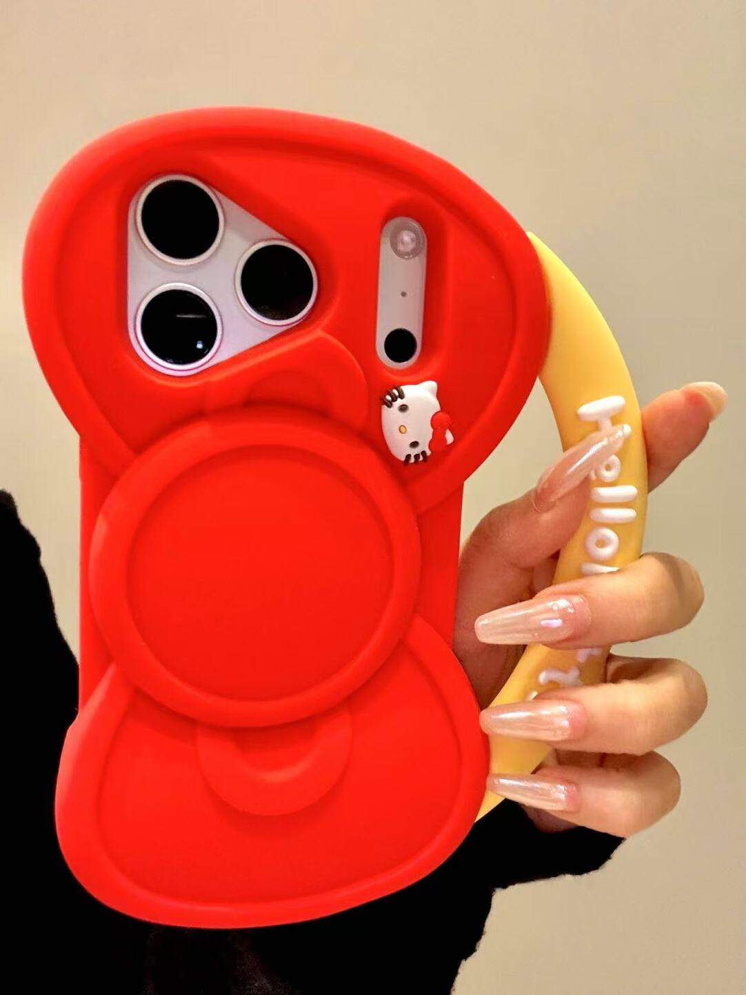 HK Red Bow Handbag Silicone iPhone Case, Cute Kawaii iPhone 13–17 Pro Max Case, Soft Protective Cover with Bow