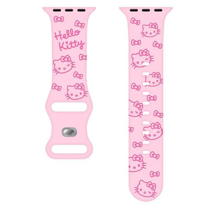 HK Engraved Silicone Watch Band – Cute Kitty Strap for Apple Watch