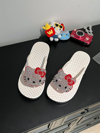 HK Platform Flip Flops – Cute Kitty-Inspired Summer Sandals for Women, 2 Styles
