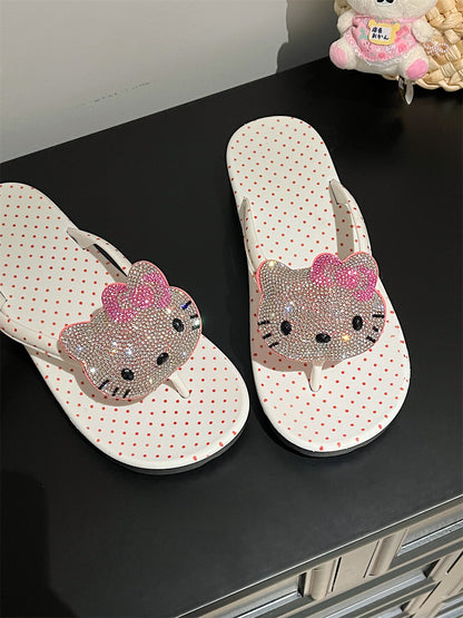 HK Platform Flip Flops – Cute Kitty-Inspired Summer Sandals for Women, 2 Styles