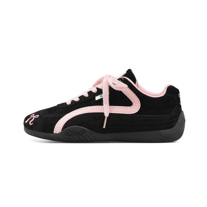 Black Pink Bow Speedcat Sneakers Shoes Casual (Includes three shoe laces)