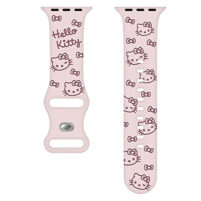 HK Engraved Silicone Watch Band – Cute Kitty Strap for Apple Watch