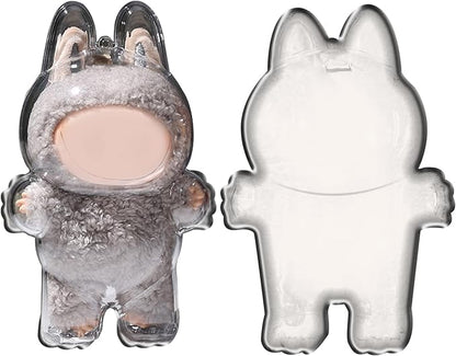 Clear Bag Keychain For 17cm Plush Doll,Hanging Display Case,Protective Case,Plastic PVC Storage Box