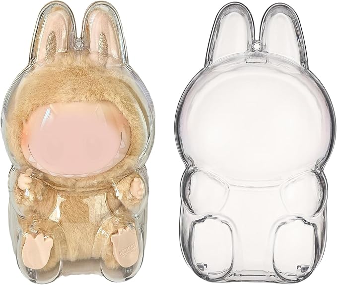 Clear Bag Keychain For 17cm Plush Doll,Hanging Display Case,Protective Case,Plastic PVC Storage Box