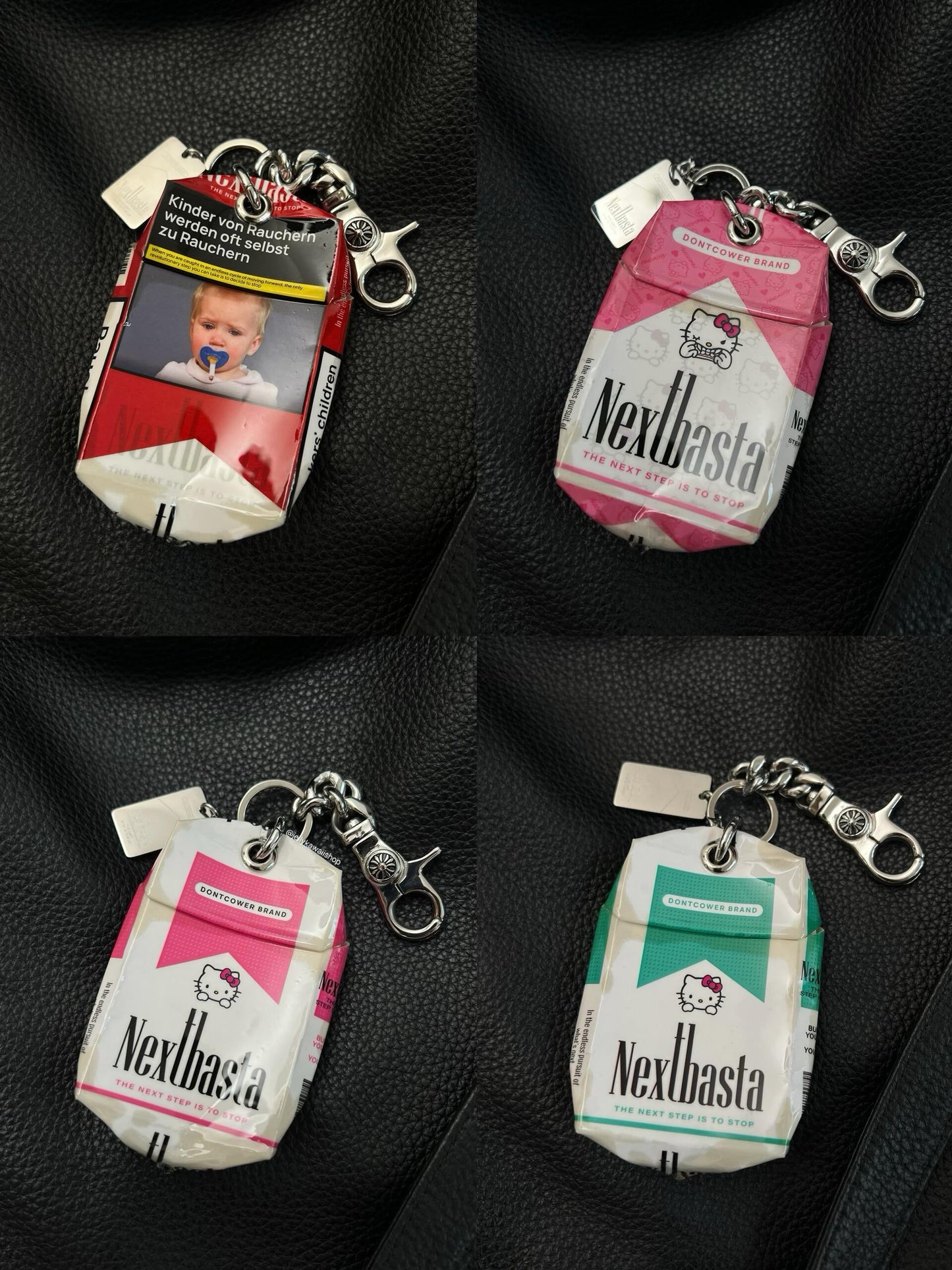 Hello Kitty Creative Handmade Empty Cigarette Pack Pendant Necklace Accessory Bag Charm