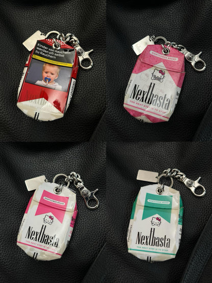 Hello Kitty Creative Handmade Empty Cigarette Pack Pendant Necklace Accessory Bag Charm