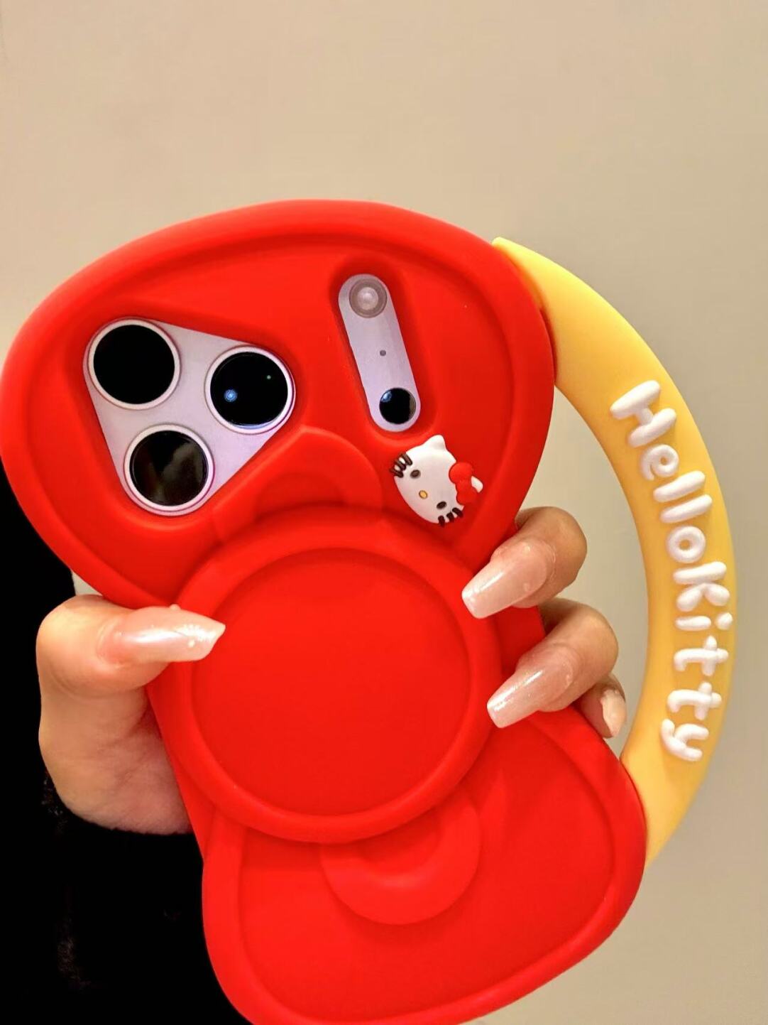 HK Red Bow Handbag Silicone iPhone Case, Cute Kawaii iPhone 13–17 Pro Max Case, Soft Protective Cover with Bow