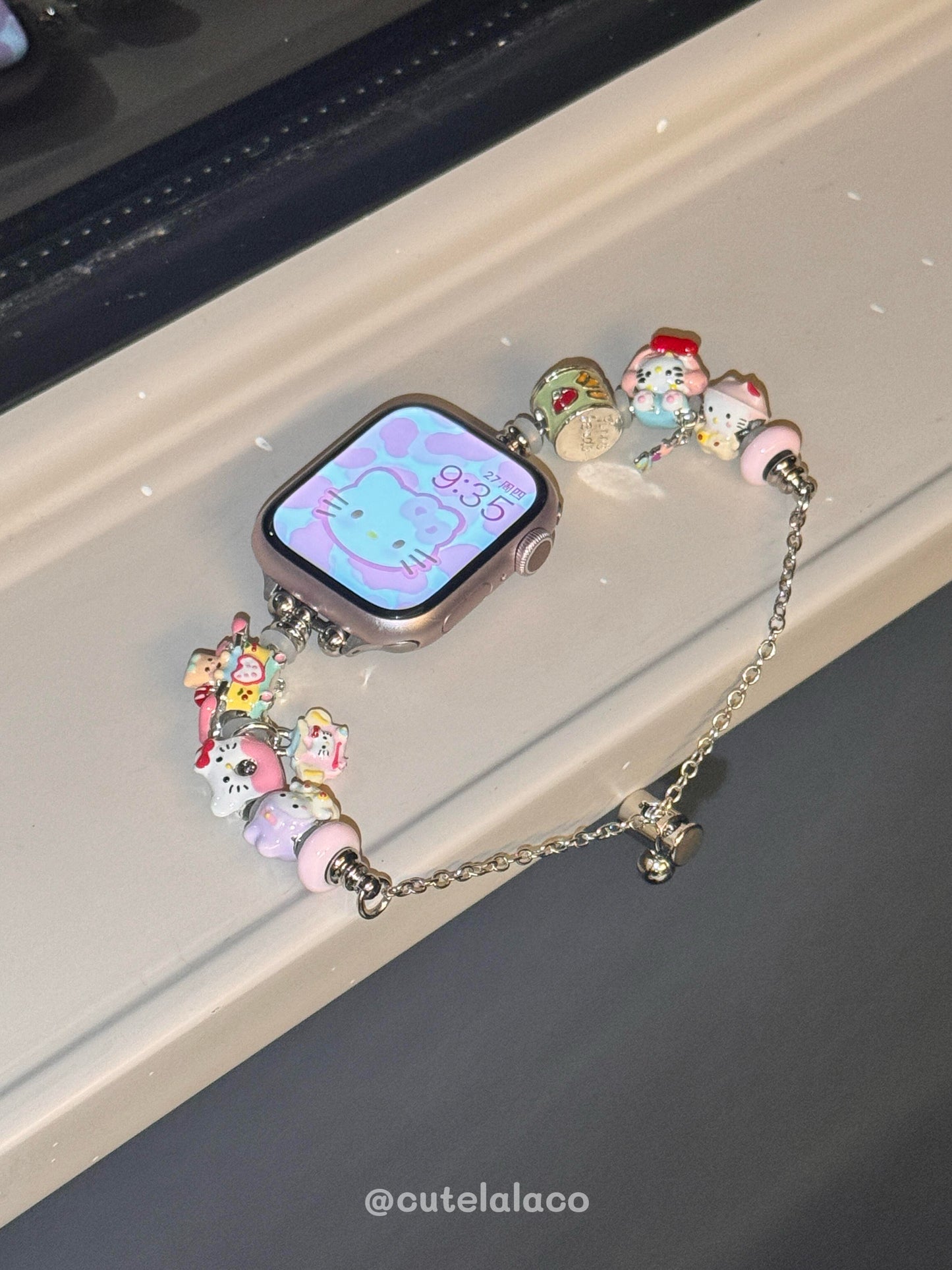 Handmade HK Beaded Apple Watch Band - Kawaii Charm for Series 1-9 & Ultra