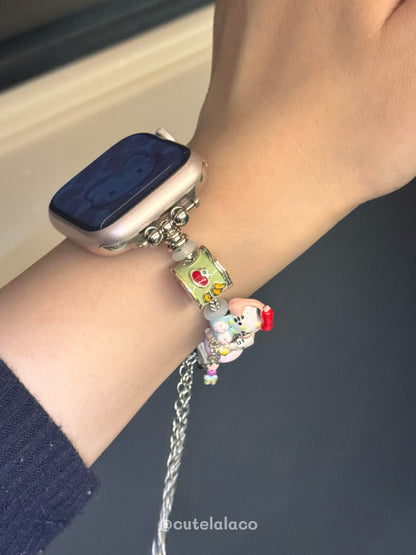 Handmade HK Beaded Apple Watch Band - Kawaii Charm for Series 1-9 & Ultra