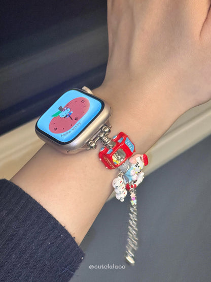 Handmade HK Beaded Apple Watch Band - Kawaii Charm for Series 1-9 & Ultra