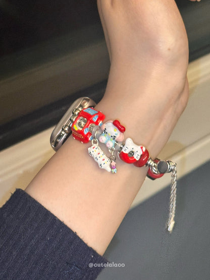 Handmade HK Beaded Apple Watch Band - Kawaii Charm for Series 1-9 & Ultra