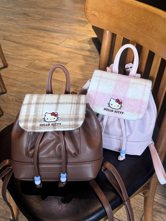 HK Drawstring PU Backpack - Cute & Functional School Bag for Women