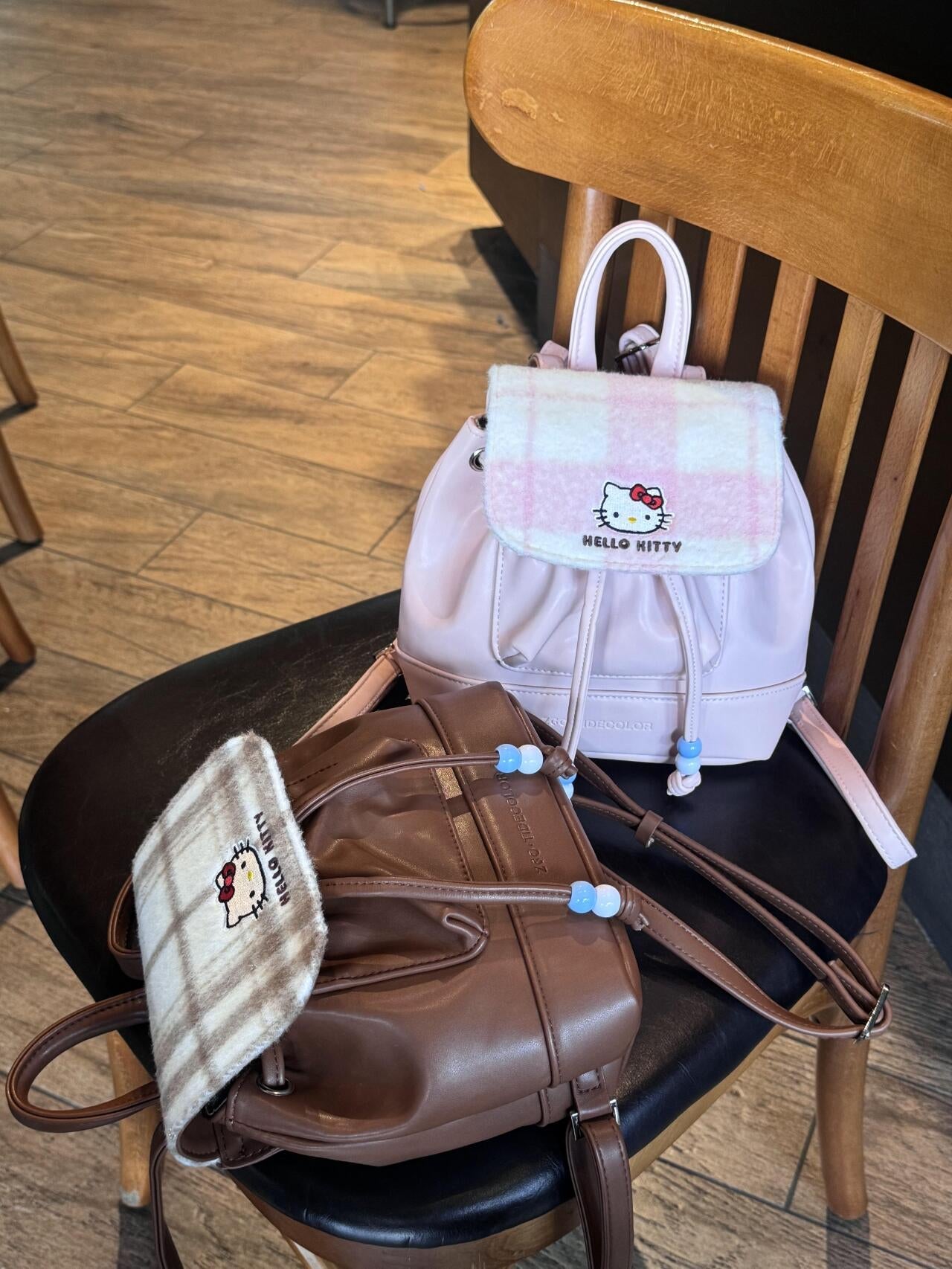 HK Drawstring PU Backpack - Cute & Functional School Bag for Women
