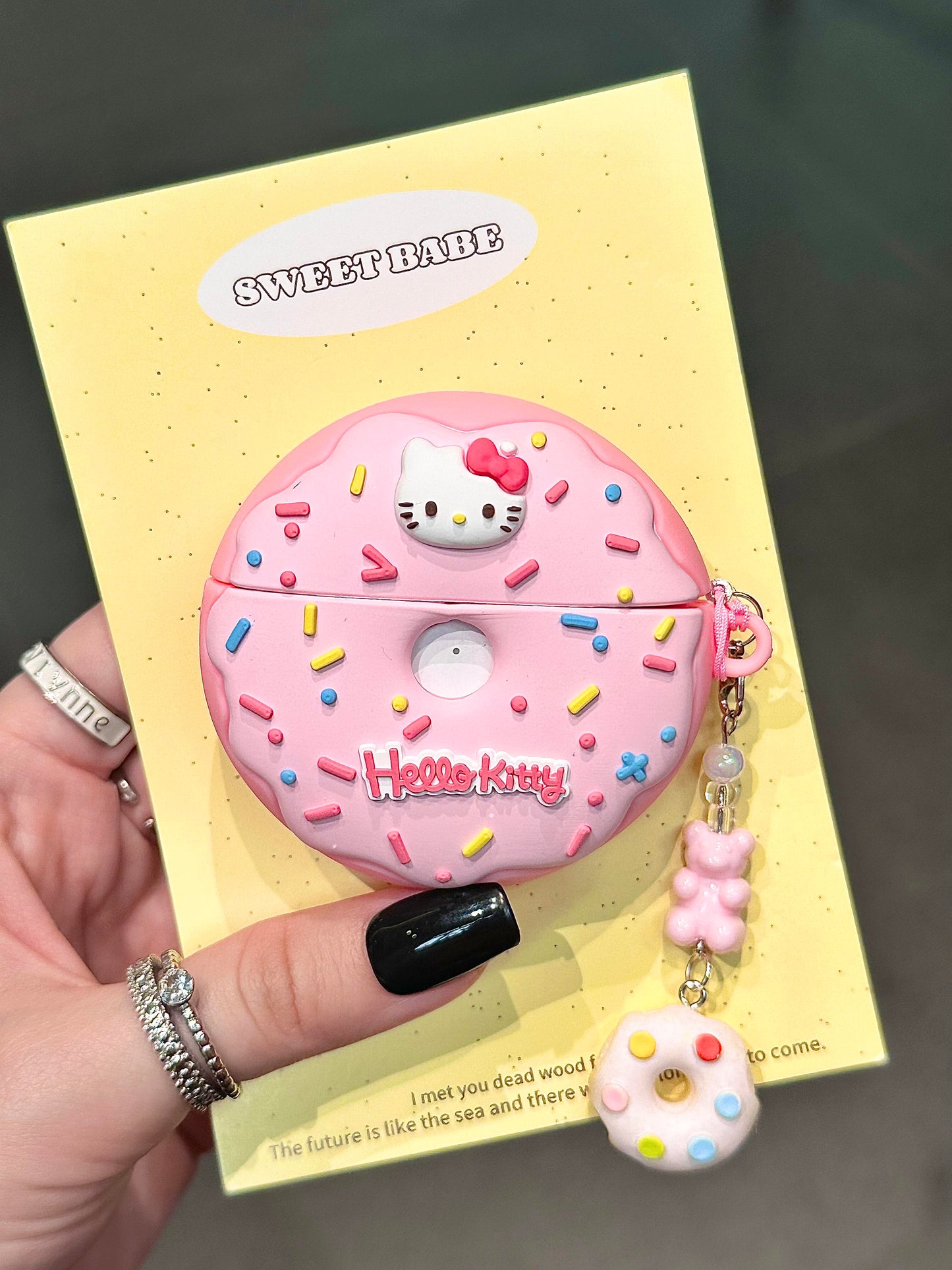 HK Pink Doughnut Shape Silicone Cute Kawaii AirPods Case