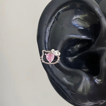 Hellokitty Earrings Rhinestone Cute Titanium earrings