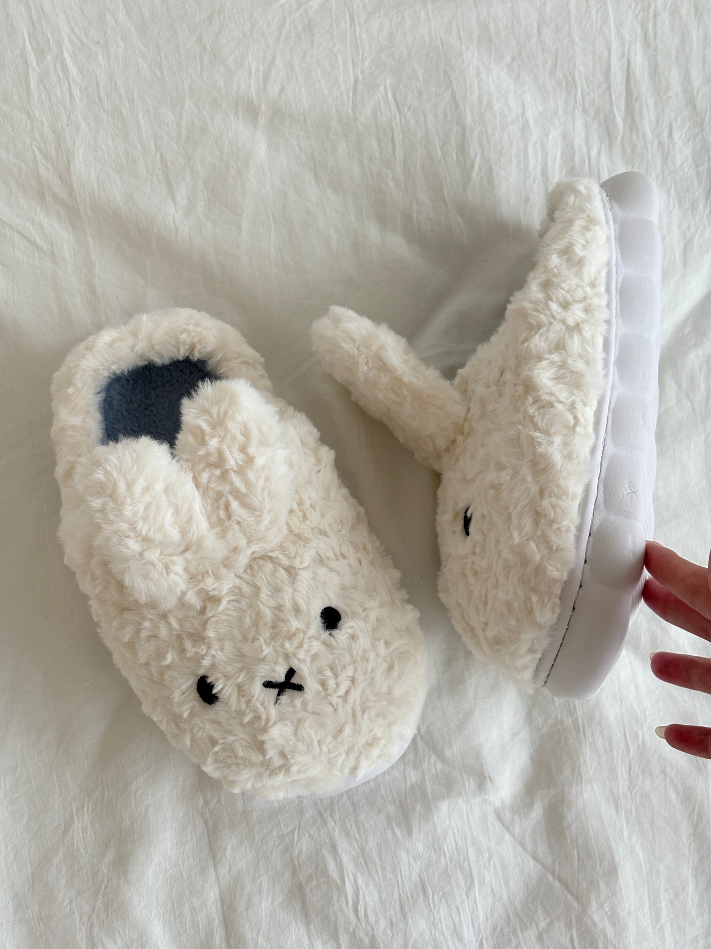 Bunny Fluffy Fuzzy Scuff Slippers Soft Comfy Memory Foam Non-slip Indoor House Shoes