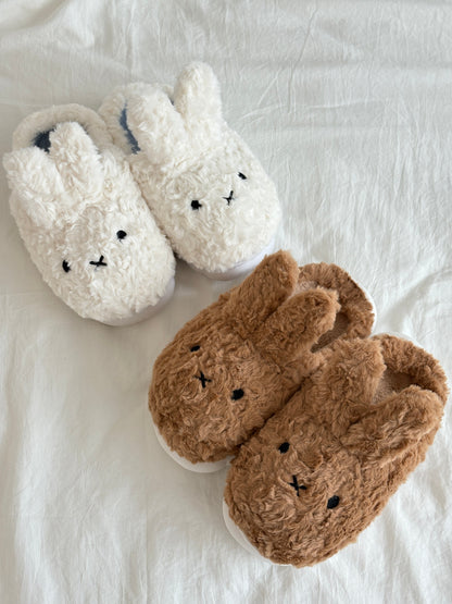 Bunny Fluffy Fuzzy Scuff Slippers Soft Comfy Memory Foam Non-slip Indoor House Shoes