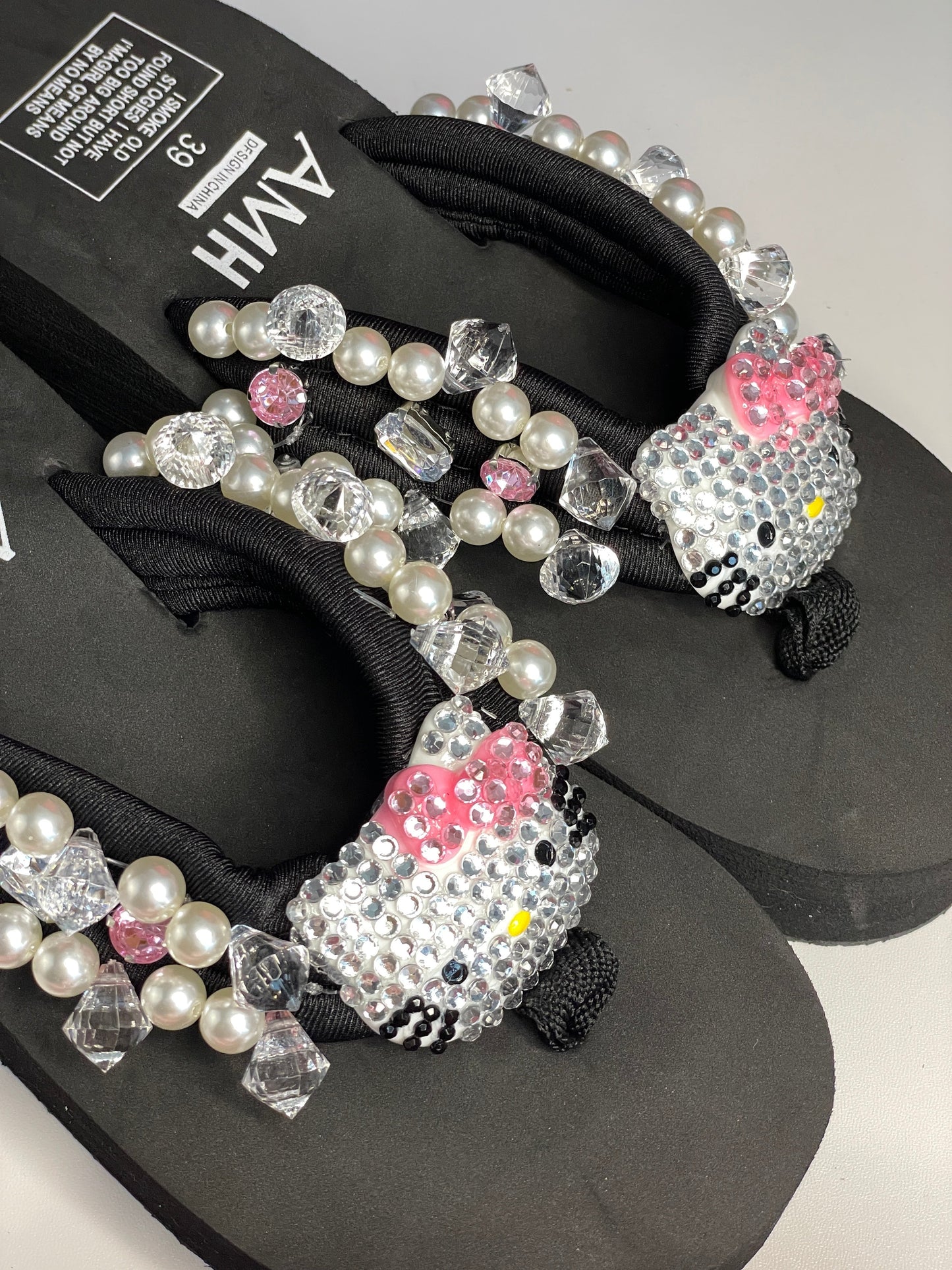 Hello Kitty Rhinestone High Platform Flip Flops Sandals Slippers