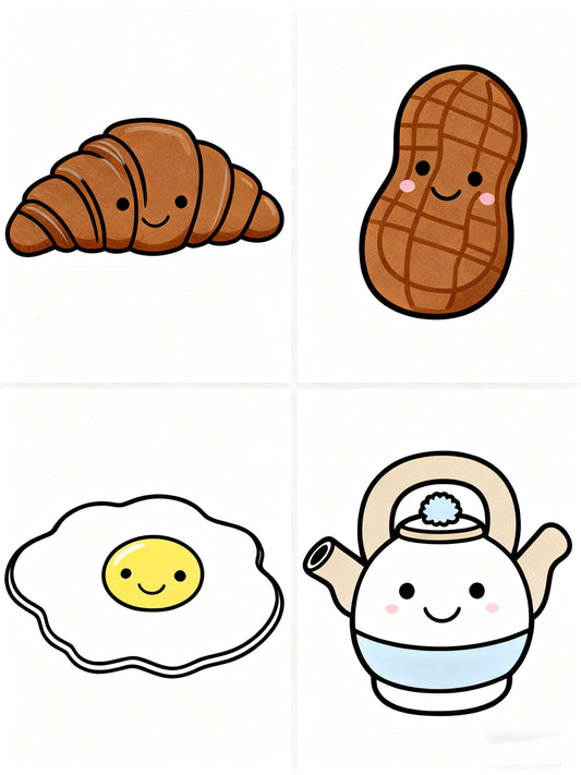Croissant/ Peanuts/ Fried egg/ Purple Eggplant/ Teapot Slippers Soft Comfy Memory Foam Non-slip Indoor House Shoes