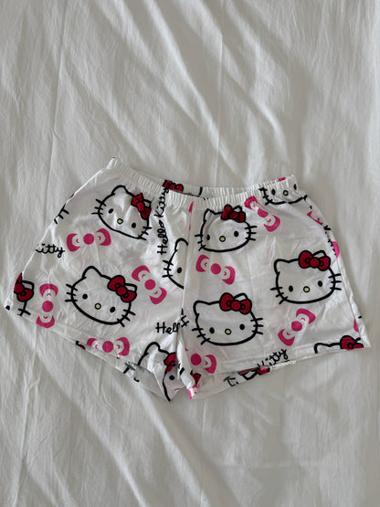 Hellokitty Pajama Shorts Elastic Waist Cute Pj Sleep Lounge Shorts
