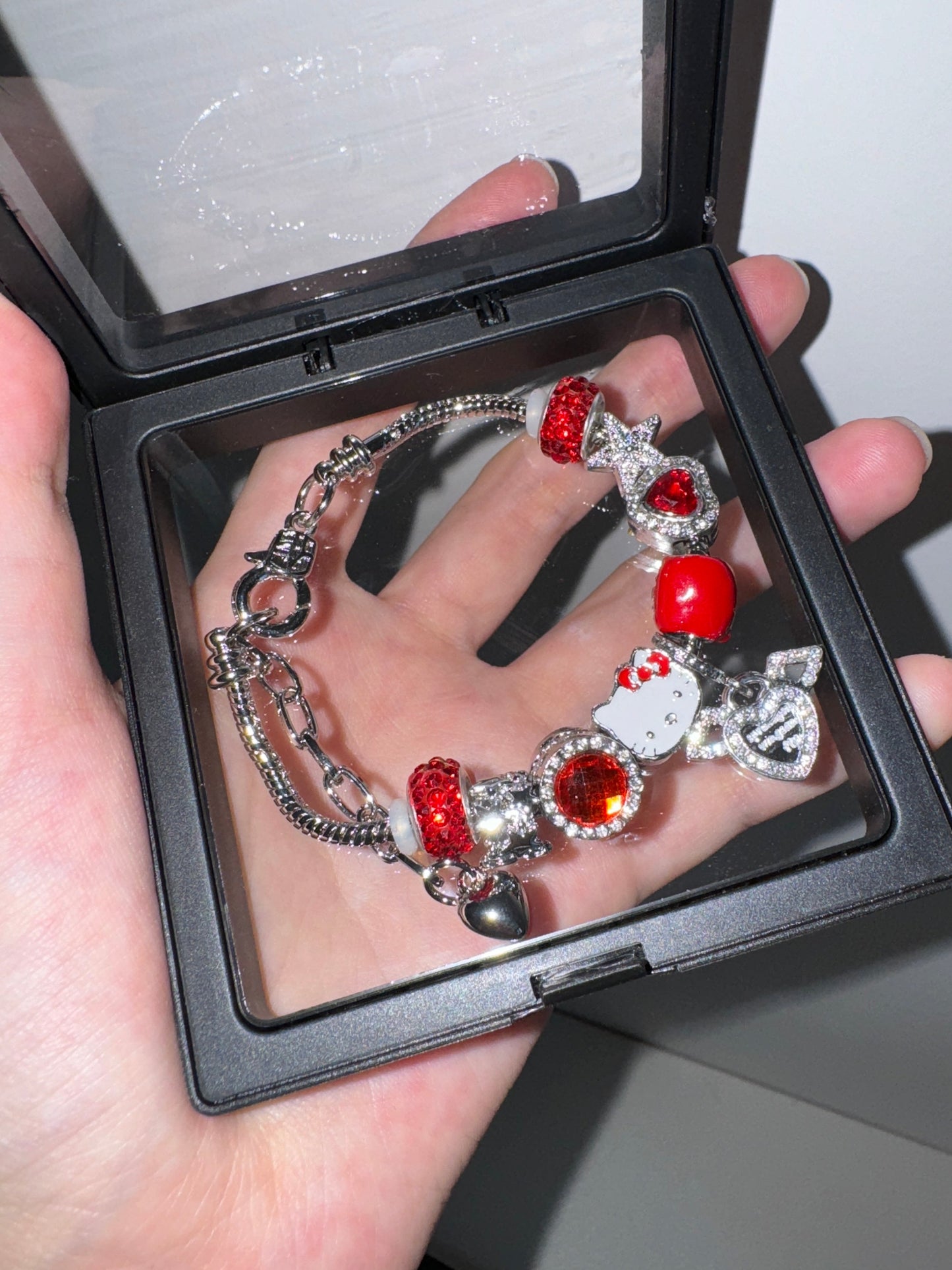 KT Pandora Charm Bracelets Stainless Steel Bangle Bracelet Birthday Christmas Jewelry Gift for Women Girls