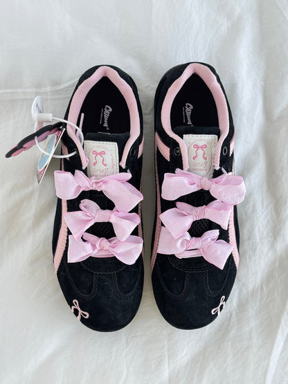 Black Pink Bow Speedcat Sneakers Shoes Casual (Includes three shoe laces)